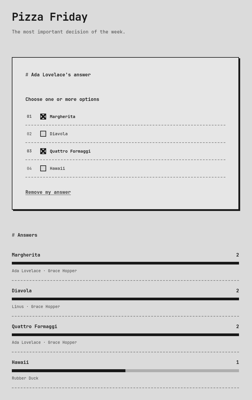 Editing an answer via the personal link